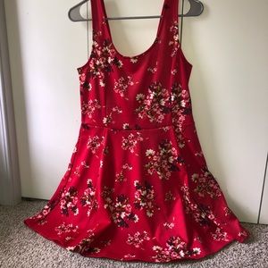 H&M Red Floral Short Party Cocktail Dress